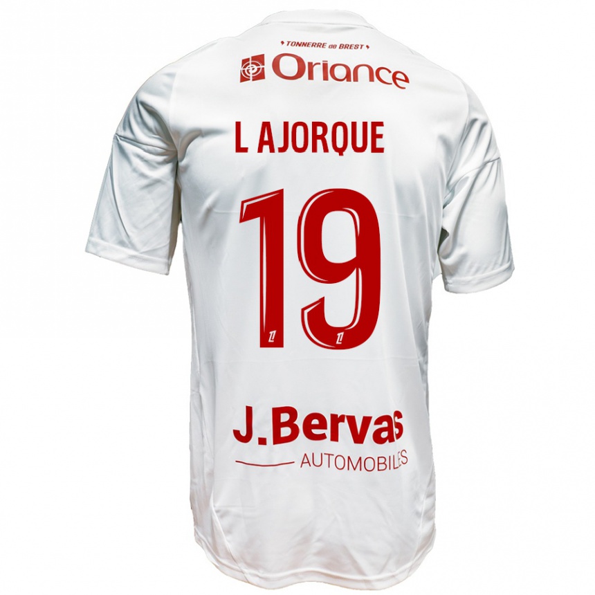 Kids Football Ludovic Ajorque #19 White Red Away Jersey 2024/25 T-Shirt Uk