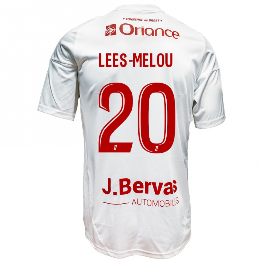 Kids Football Pierre Lees-Melou #20 White Red Away Jersey 2024/25 T-Shirt Uk