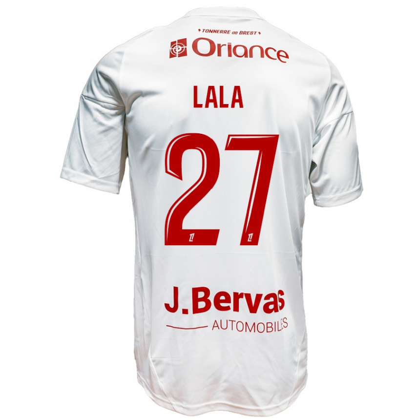 Kids Football Kenny Lala #27 White Red Away Jersey 2024/25 T-Shirt Uk