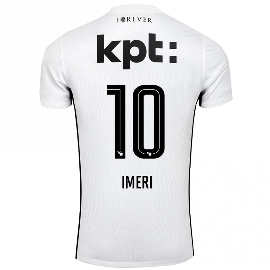 Kids Football Kastriot Imeri #10 White Black Away Jersey 2024/25 T-Shirt Uk