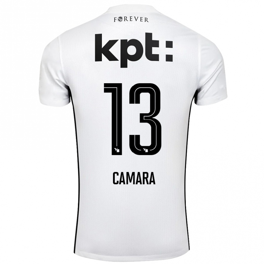 Kids Football Mohamed Camara #13 White Black Away Jersey 2024/25 T-Shirt Uk