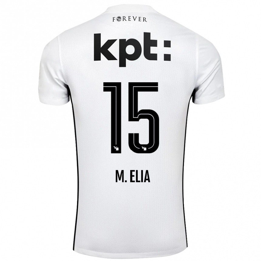 Kids Football Meschack Elia #15 White Black Away Jersey 2024/25 T-Shirt Uk