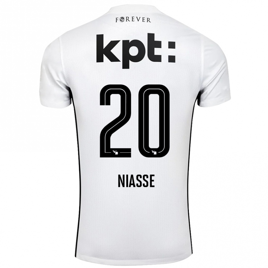 Kids Football Cheikh Niasse #20 White Black Away Jersey 2024/25 T-Shirt Uk