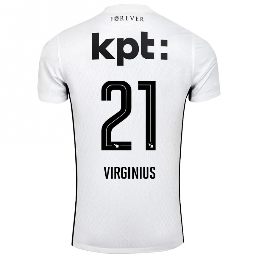 Kids Football Alan Virginius #21 White Black Away Jersey 2024/25 T-Shirt Uk