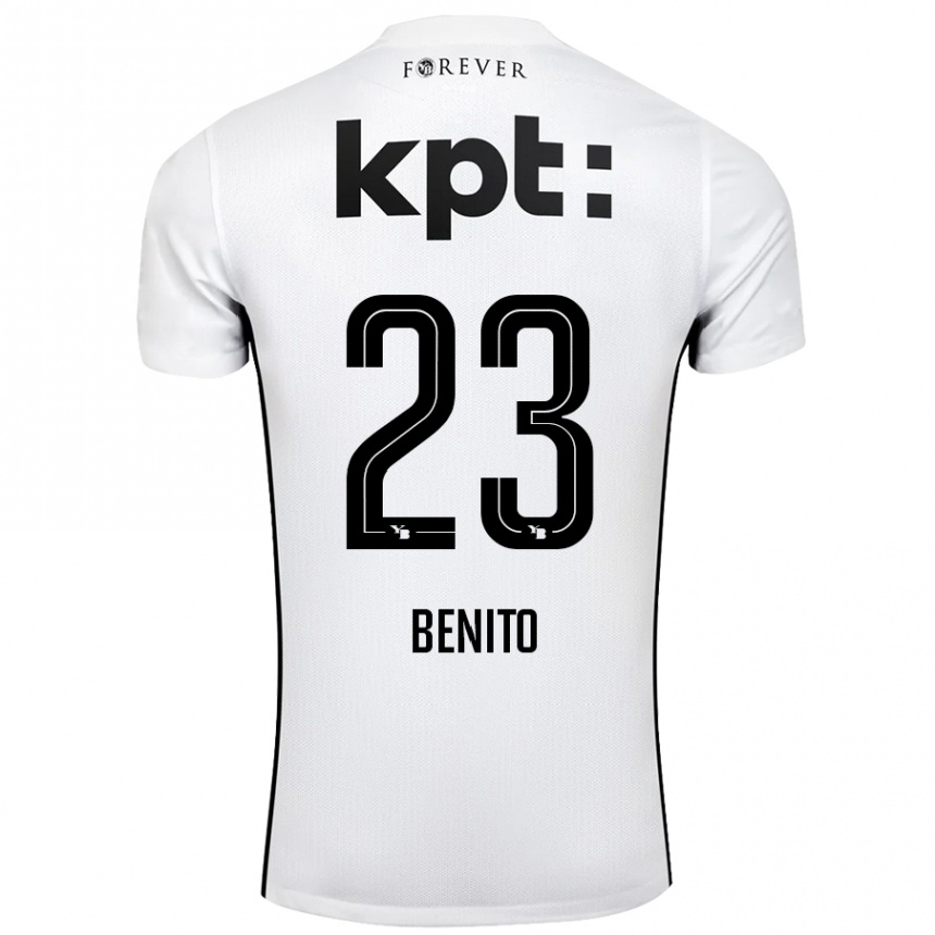 Kids Football Loris Benito #23 White Black Away Jersey 2024/25 T-Shirt Uk