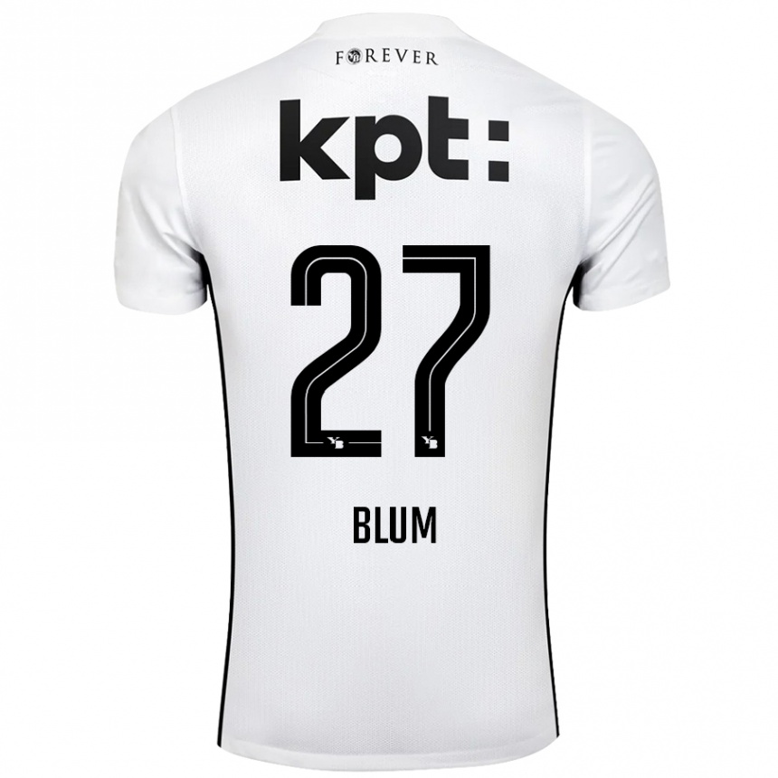 Kids Football Lewin Blum #27 White Black Away Jersey 2024/25 T-Shirt Uk