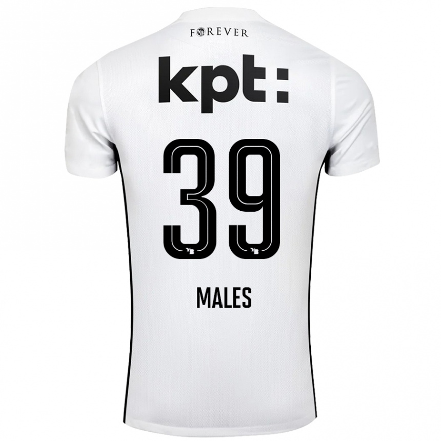 Kids Football Darian Males #39 White Black Away Jersey 2024/25 T-Shirt Uk