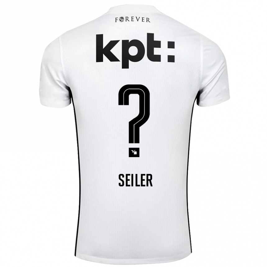 Kids Football Mats Seiler #0 White Black Away Jersey 2024/25 T-Shirt Uk