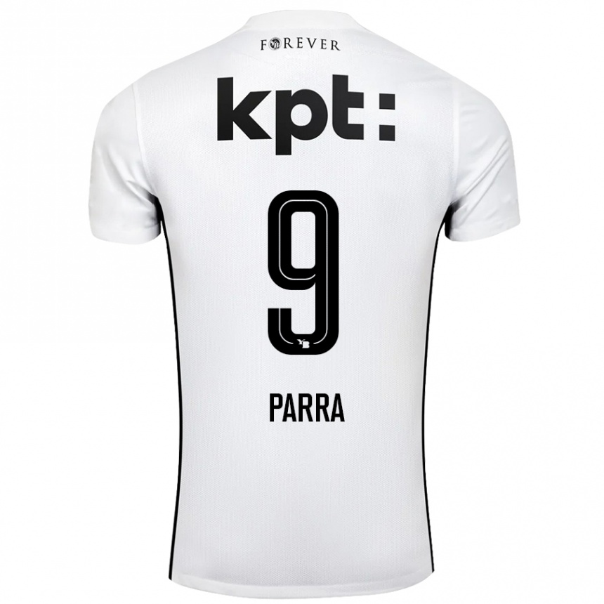 Kids Football Hugo Parra #9 White Black Away Jersey 2024/25 T-Shirt Uk