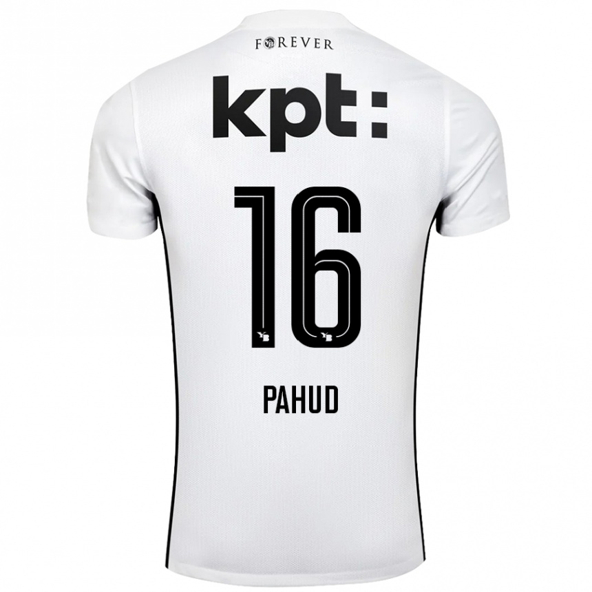 Kids Football Ciril Pahud #16 White Black Away Jersey 2024/25 T-Shirt Uk