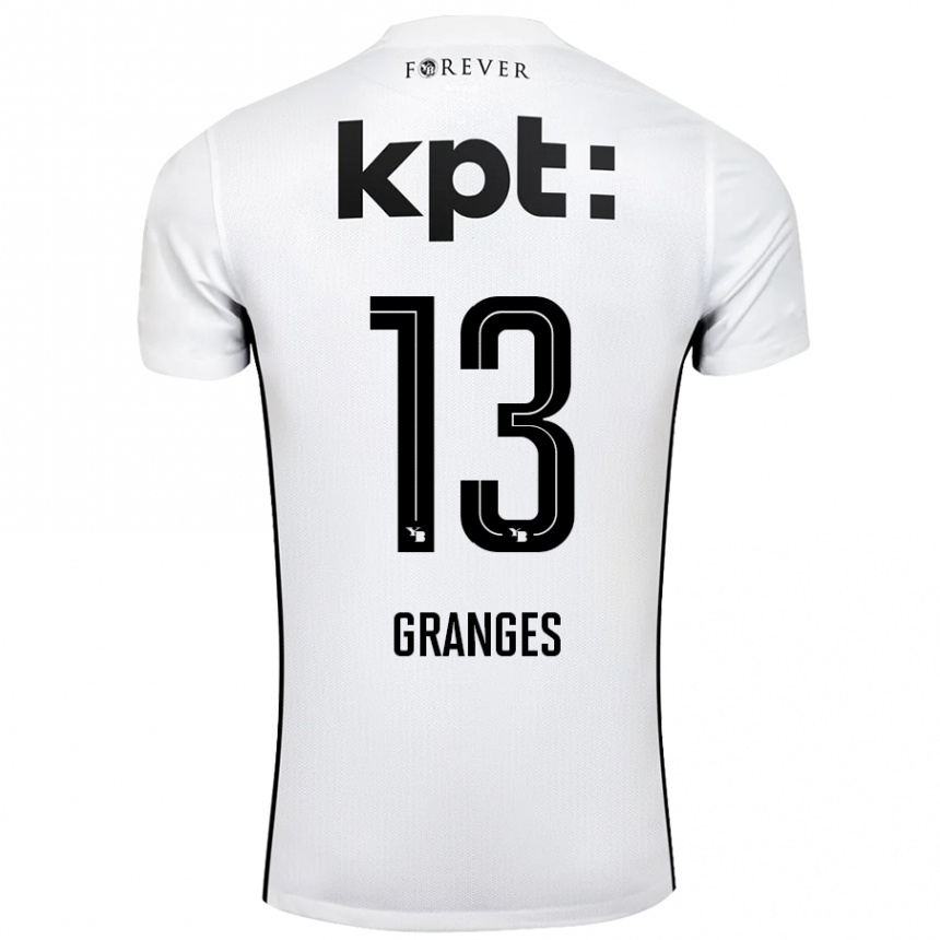 Kids Football Malaurie Granges #13 White Black Away Jersey 2024/25 T-Shirt Uk