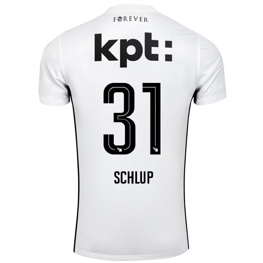 Kids Football Giulia Schlup #31 White Black Away Jersey 2024/25 T-Shirt Uk