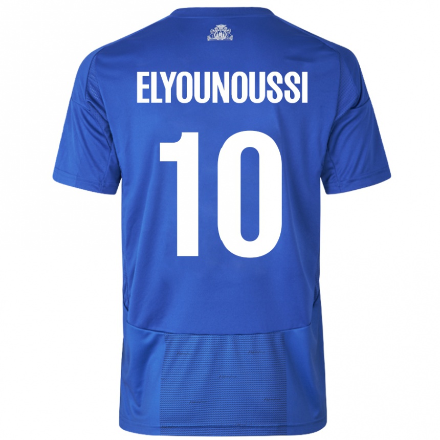 Kids Football Mohamed Elyounoussi #10 White Blue Away Jersey 2024/25 T-Shirt Uk