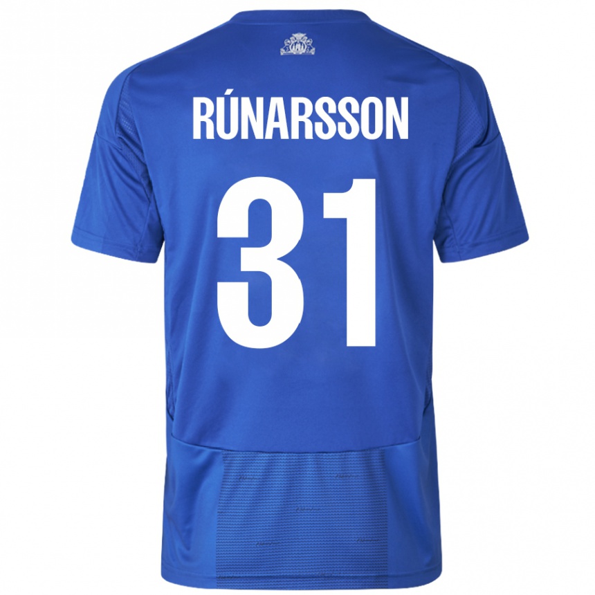 Kids Football Runar Alex Runarsson #31 White Blue Away Jersey 2024/25 T-Shirt Uk