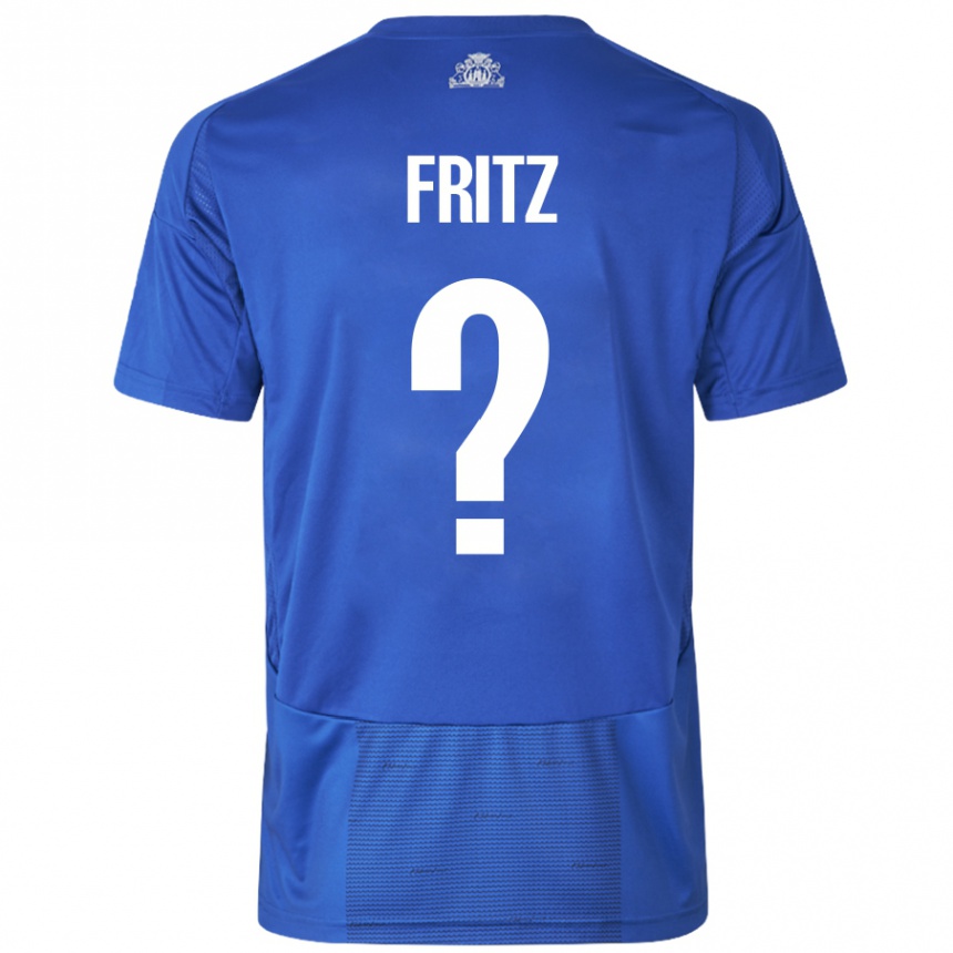 Kids Football Gustav Fritz #0 White Blue Away Jersey 2024/25 T-Shirt Uk