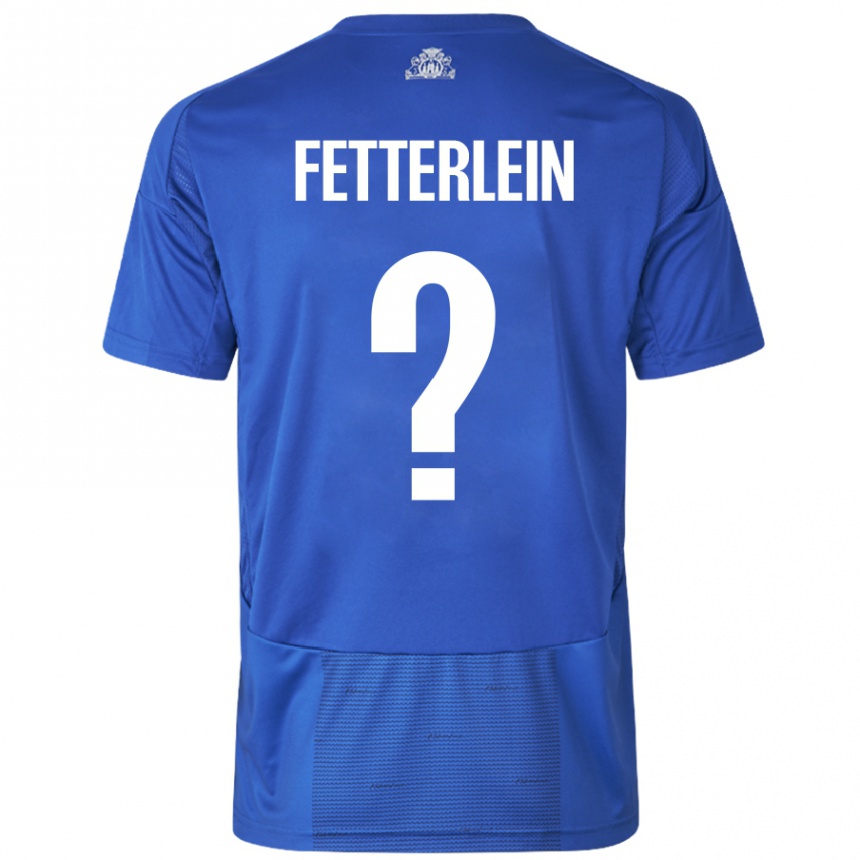 Kids Football Sean Fetterlein #0 White Blue Away Jersey 2024/25 T-Shirt Uk