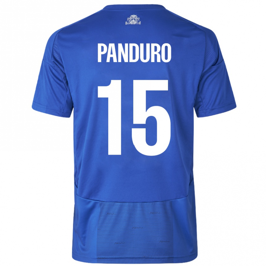 Kids Football Tristan Panduro #15 White Blue Away Jersey 2024/25 T-Shirt Uk