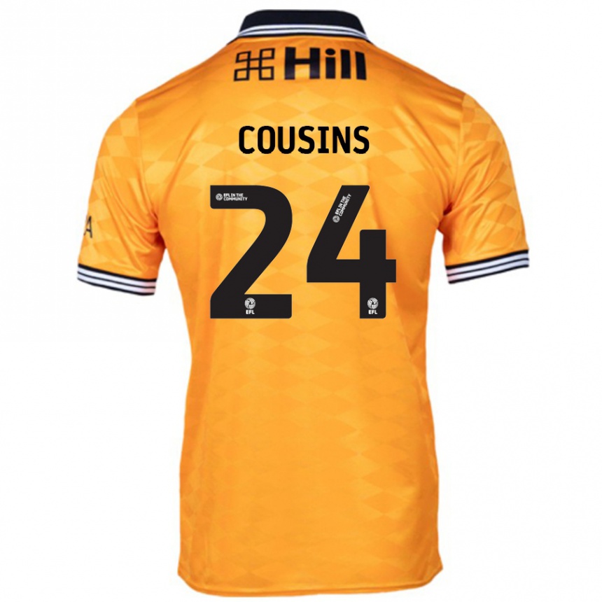 Men Football Jordan Cousins #24 Orange Home Jersey 2024/25 T-Shirt Uk