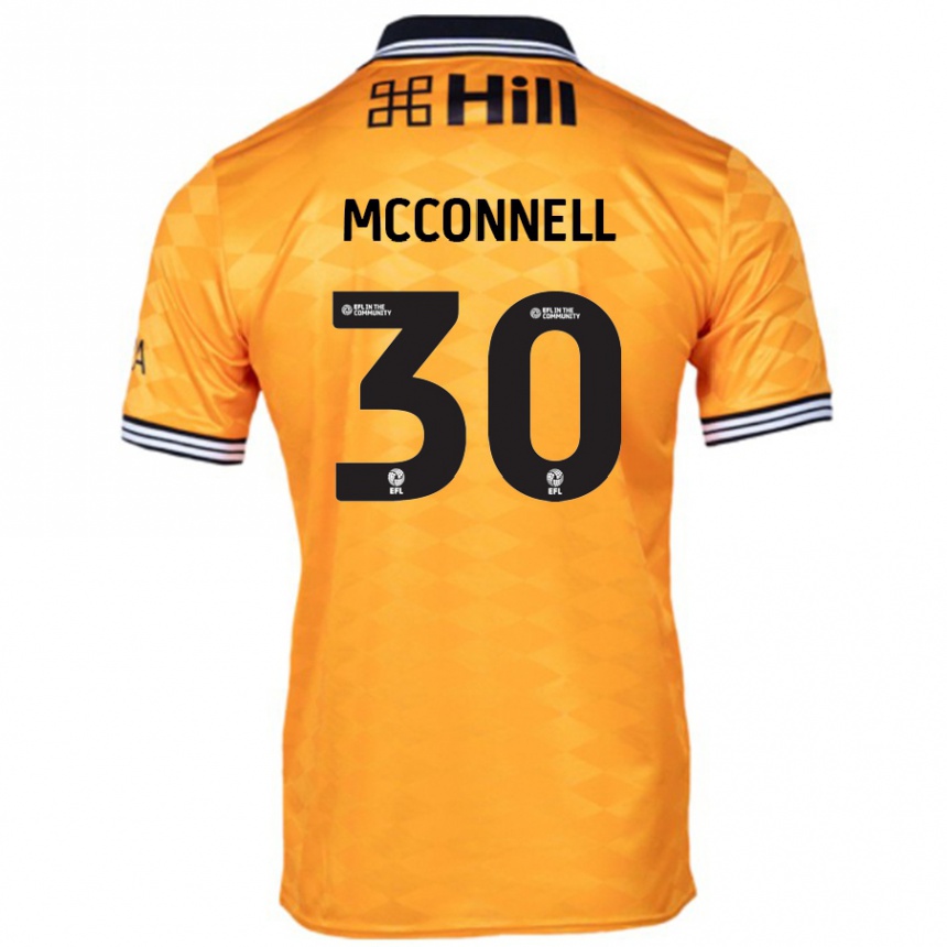 Men Football Glenn Mcconnell #30 Orange Home Jersey 2024/25 T-Shirt Uk