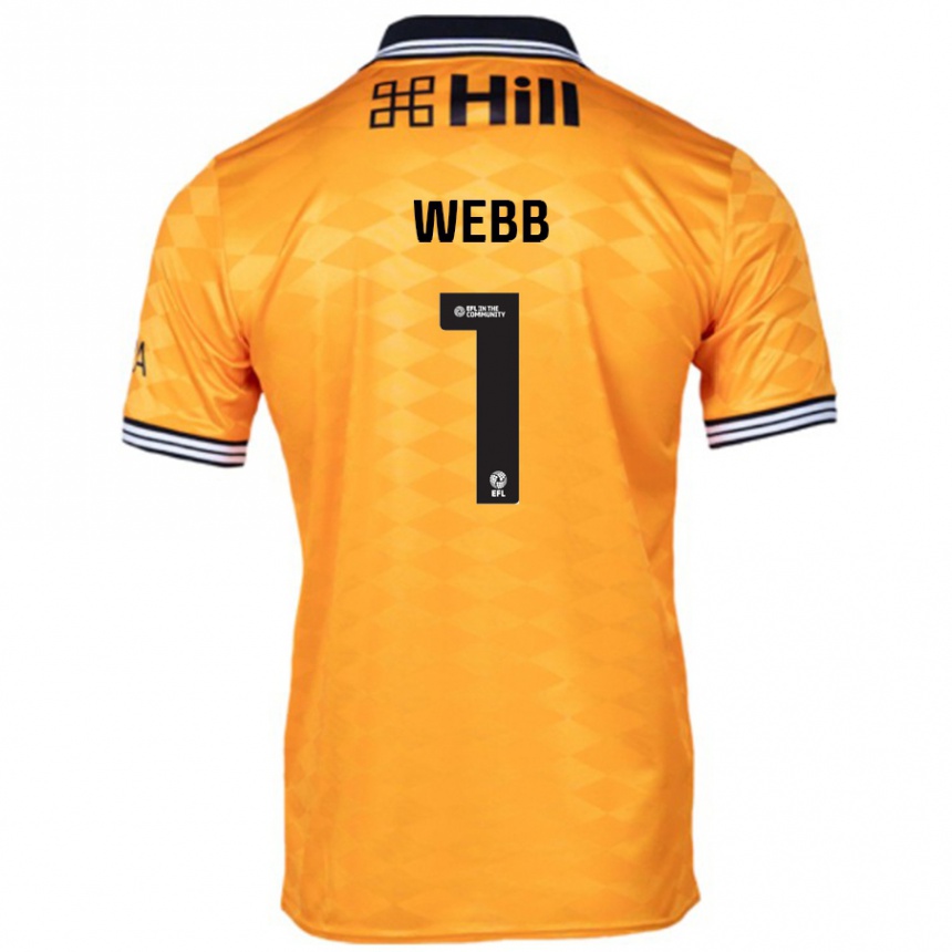 Men Football Lauren Webb #1 Orange Home Jersey 2024/25 T-Shirt Uk