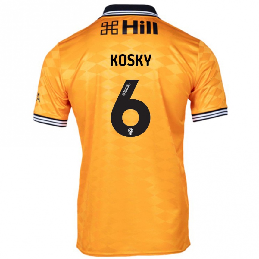 Men Football Rachel Kosky #6 Orange Home Jersey 2024/25 T-Shirt Uk