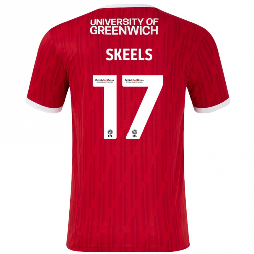 Men Football Kiera Skeels #17 Red White Home Jersey 2024/25 T-Shirt Uk