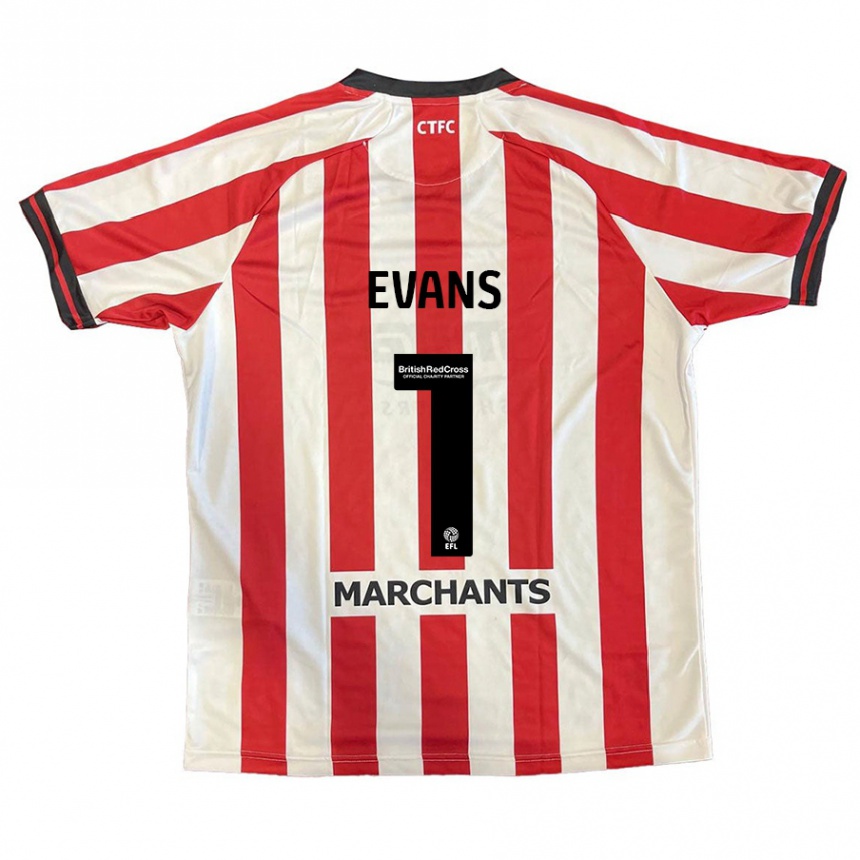 Men Football Owen Evans #1 Red White Home Jersey 2024/25 T-Shirt Uk