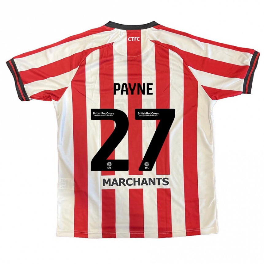 Men Football Lewis Payne #27 Red White Home Jersey 2024/25 T-Shirt Uk