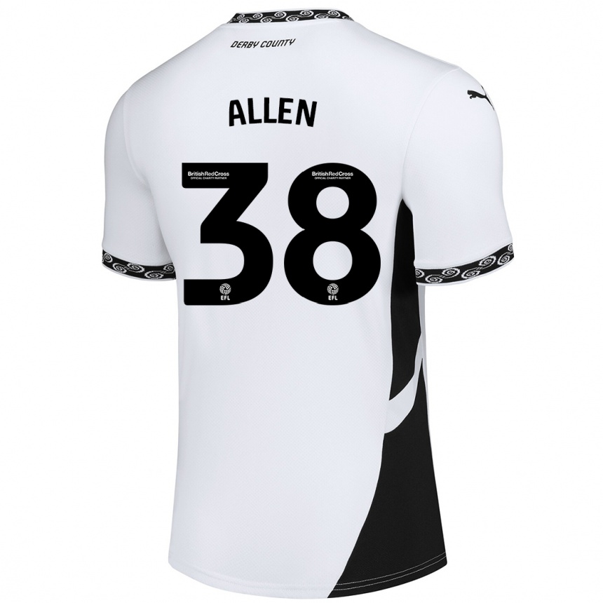 Men Football Cruz Allen #38 White Black Home Jersey 2024/25 T-Shirt Uk