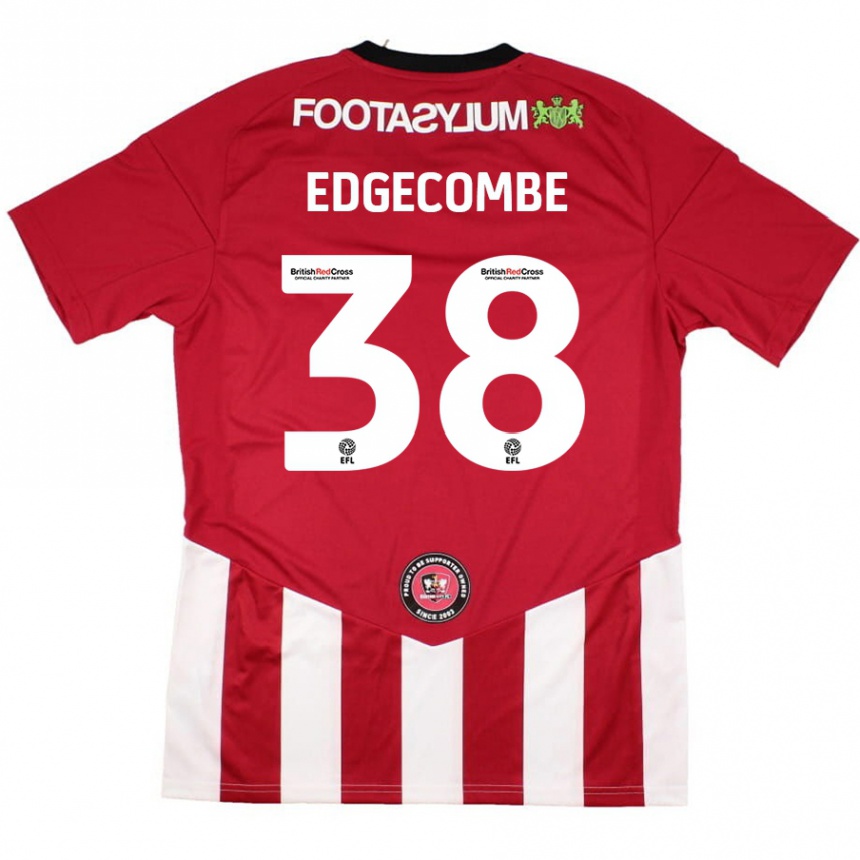 Men Football Max Edgecombe #38 Red White Home Jersey 2024/25 T-Shirt Uk