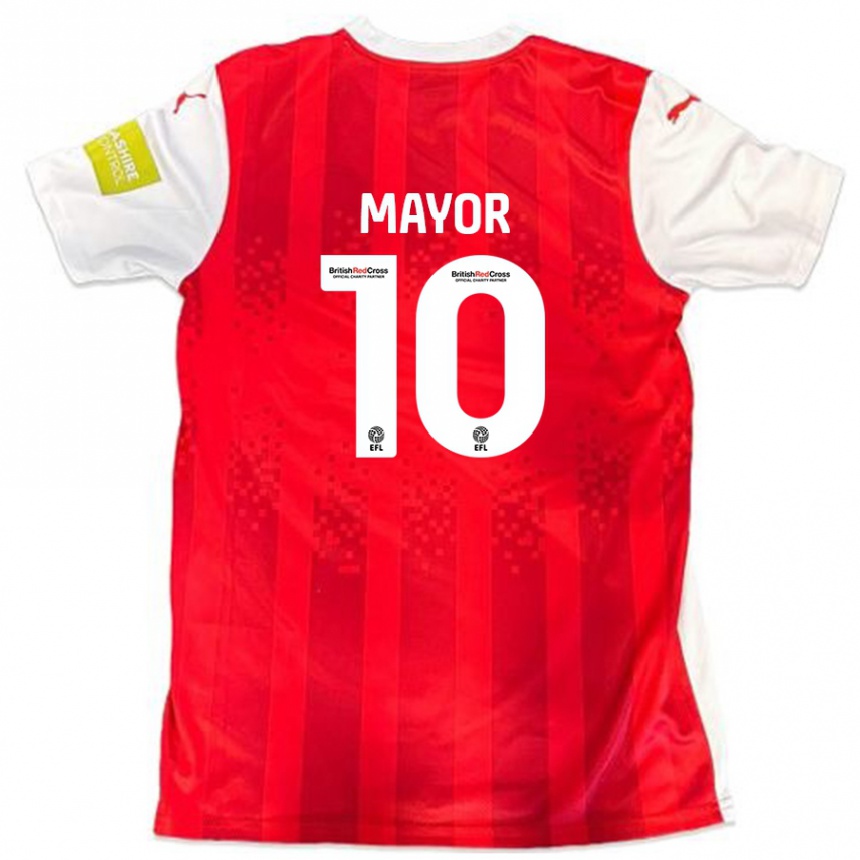 Men Football Danny Mayor #10 Red White Home Jersey 2024/25 T-Shirt Uk