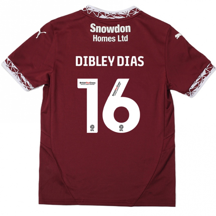 Men Football Matt Dibley-Dias #16 Burgundy Home Jersey 2024/25 T-Shirt Uk