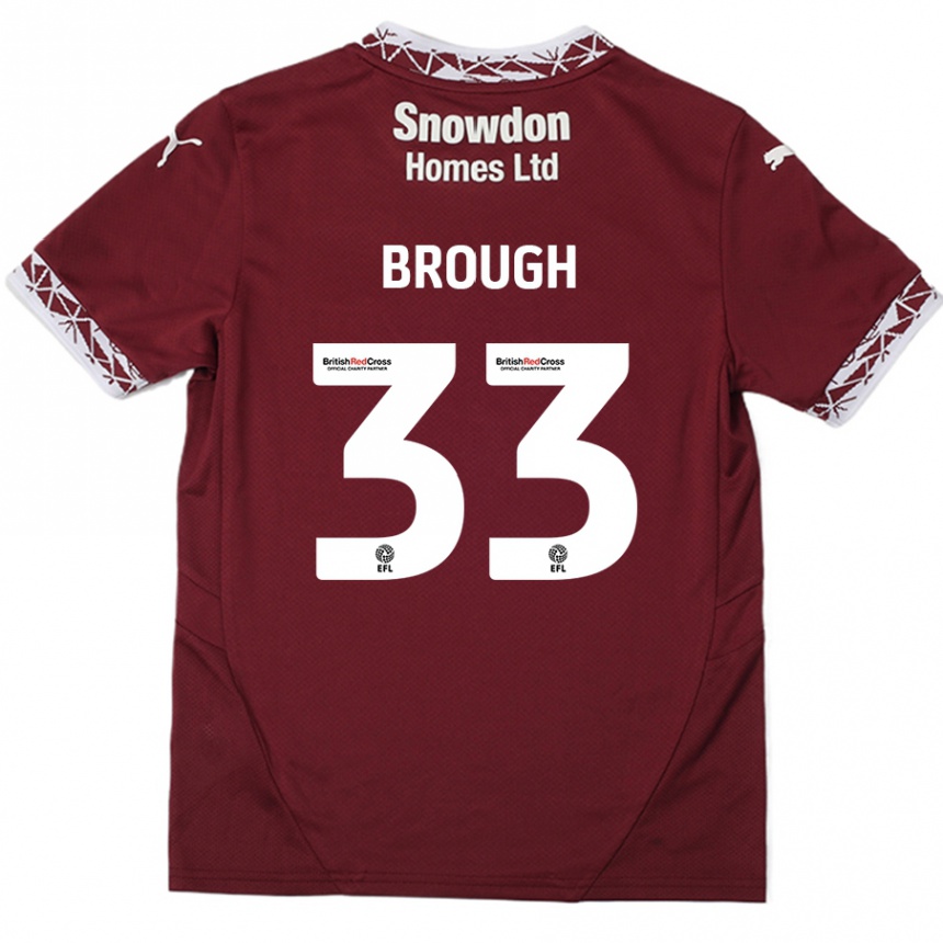 Men Football Patrick Brough #33 Burgundy Home Jersey 2024/25 T-Shirt Uk