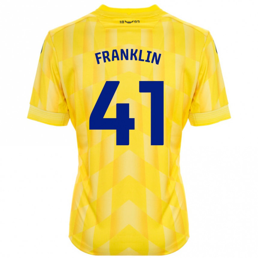 Men Football George Franklin #41 Yellow Home Jersey 2024/25 T-Shirt Uk