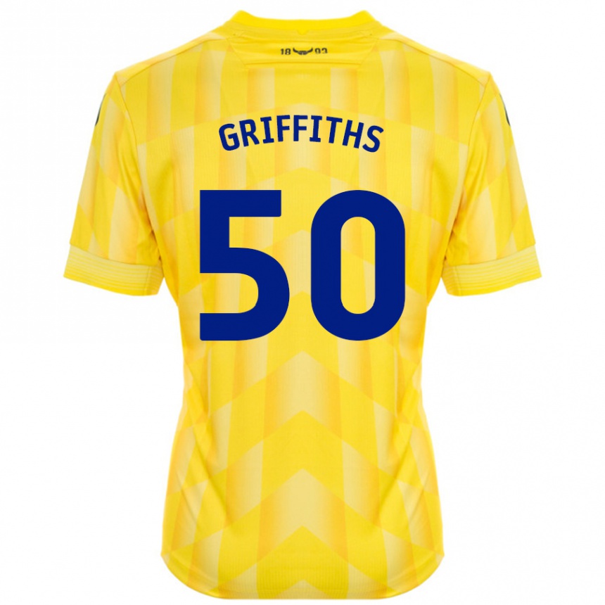 Men Football Louis Griffiths #50 Yellow Home Jersey 2024/25 T-Shirt Uk