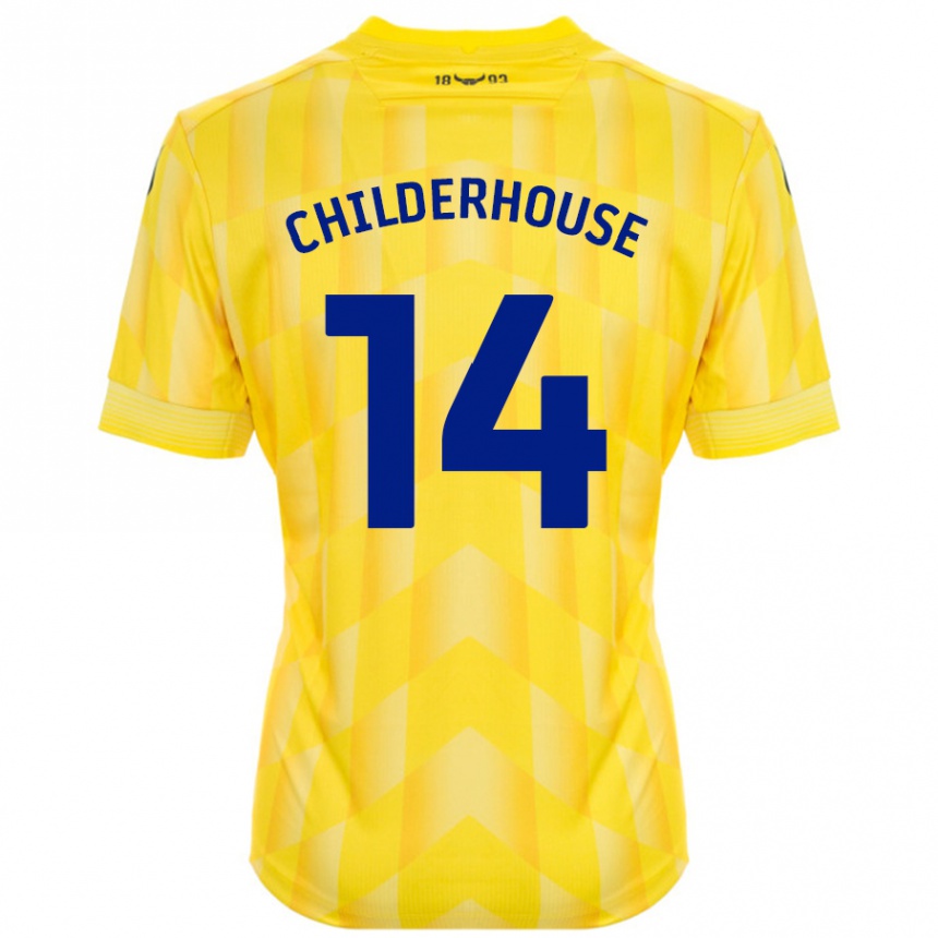 Men Football Molly Childerhouse #14 Yellow Home Jersey 2024/25 T-Shirt Uk