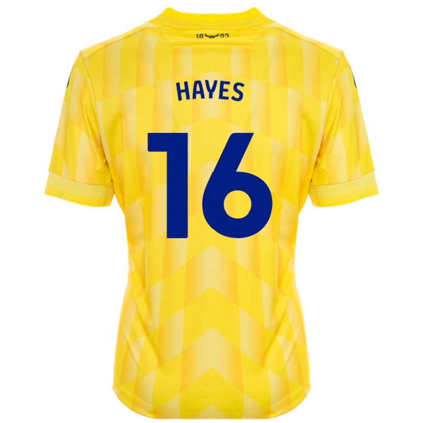 Men Football Georgia Hayes #16 Yellow Home Jersey 2024/25 T-Shirt Uk