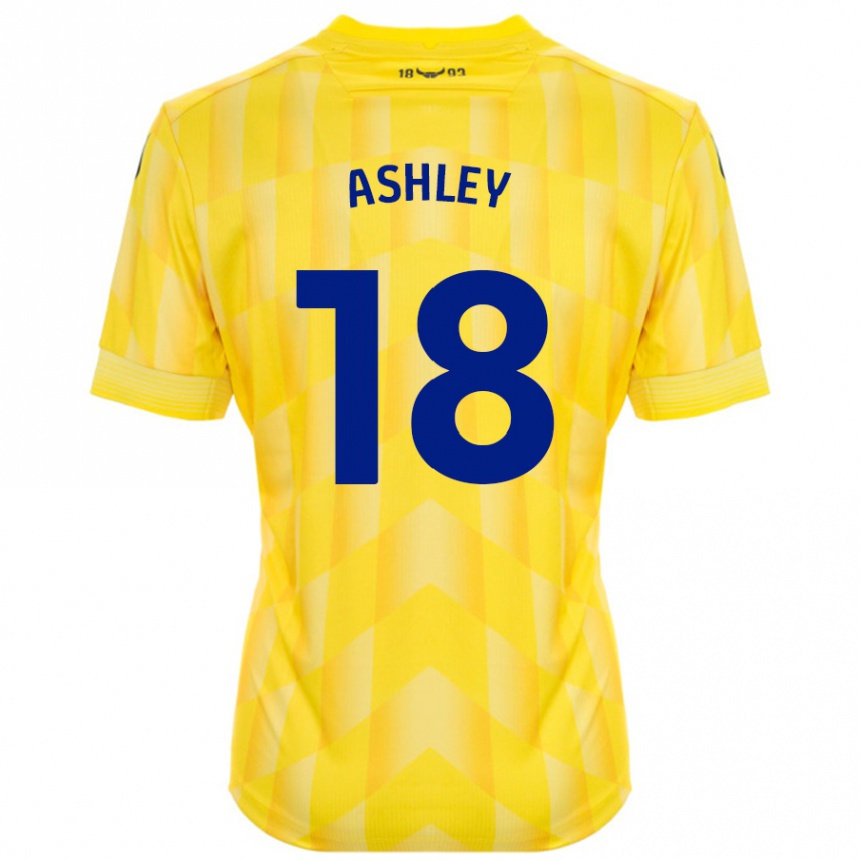 Men Football Alex Ashley #18 Yellow Home Jersey 2024/25 T-Shirt Uk