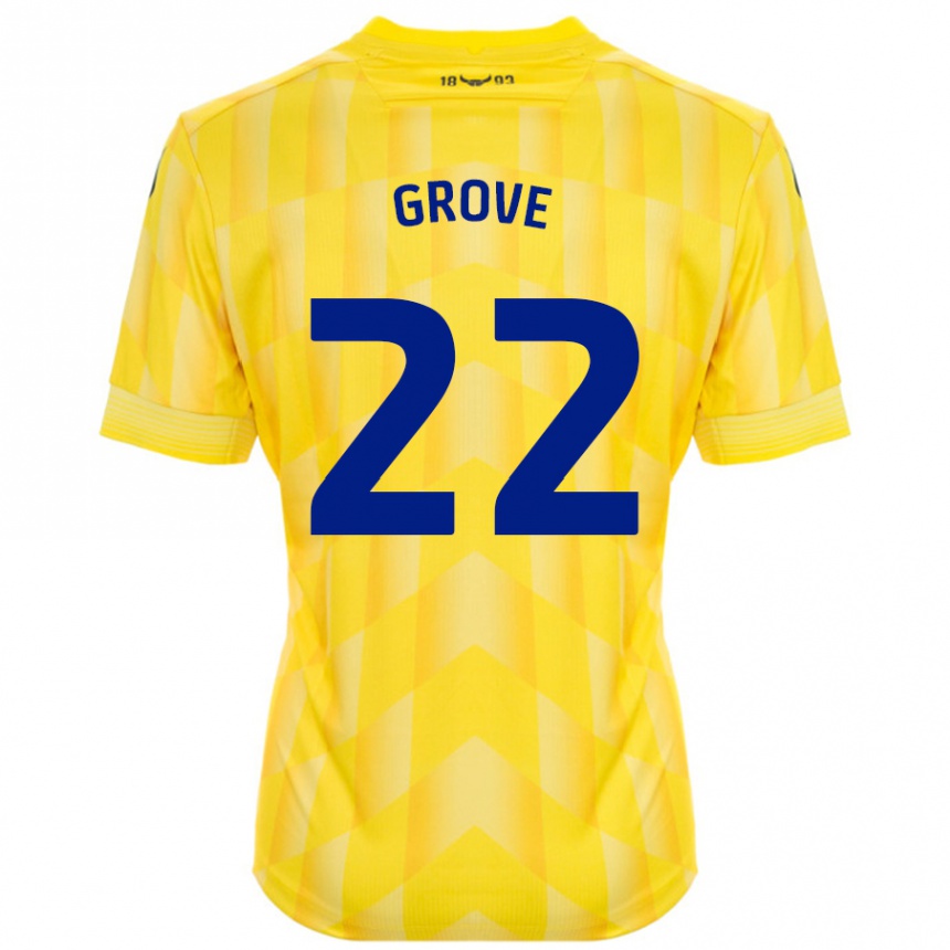 Men Football Jade Grove #22 Yellow Home Jersey 2024/25 T-Shirt Uk