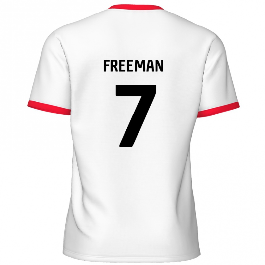 Men Football Nick Freeman #7 White Red Home Jersey 2024/25 T-Shirt Uk