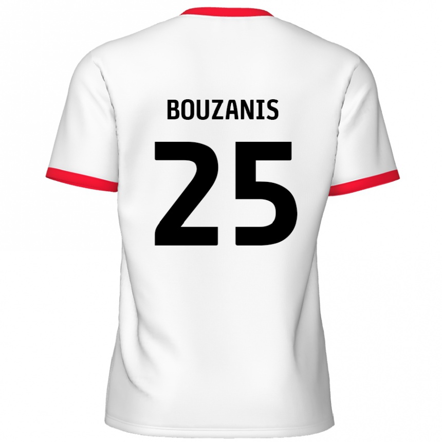 Men Football Dean Bouzanis #25 White Red Home Jersey 2024/25 T-Shirt Uk