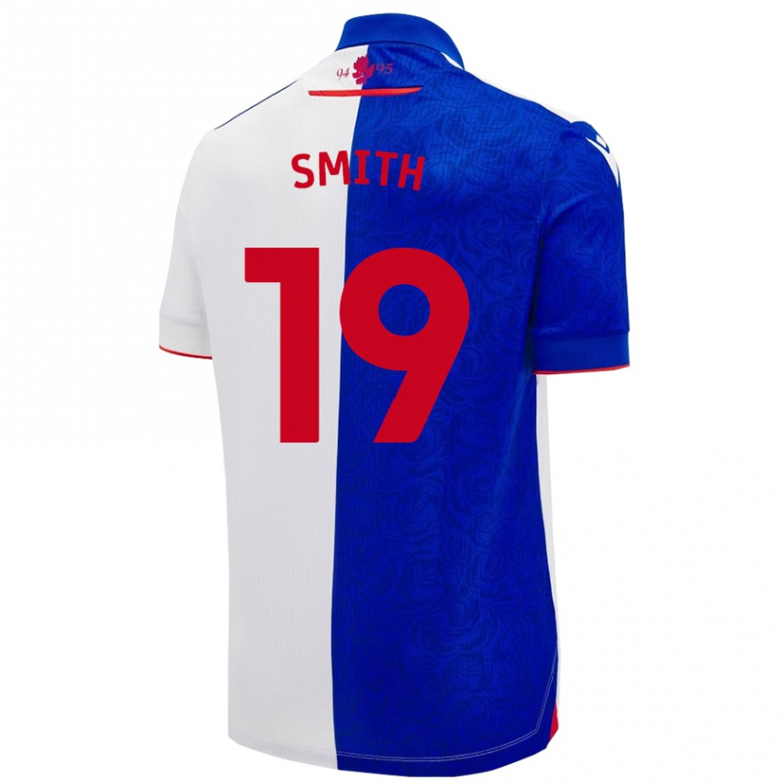 Men Football Evie Smith #19 Sky Blue White Home Jersey 2024/25 T-Shirt Uk