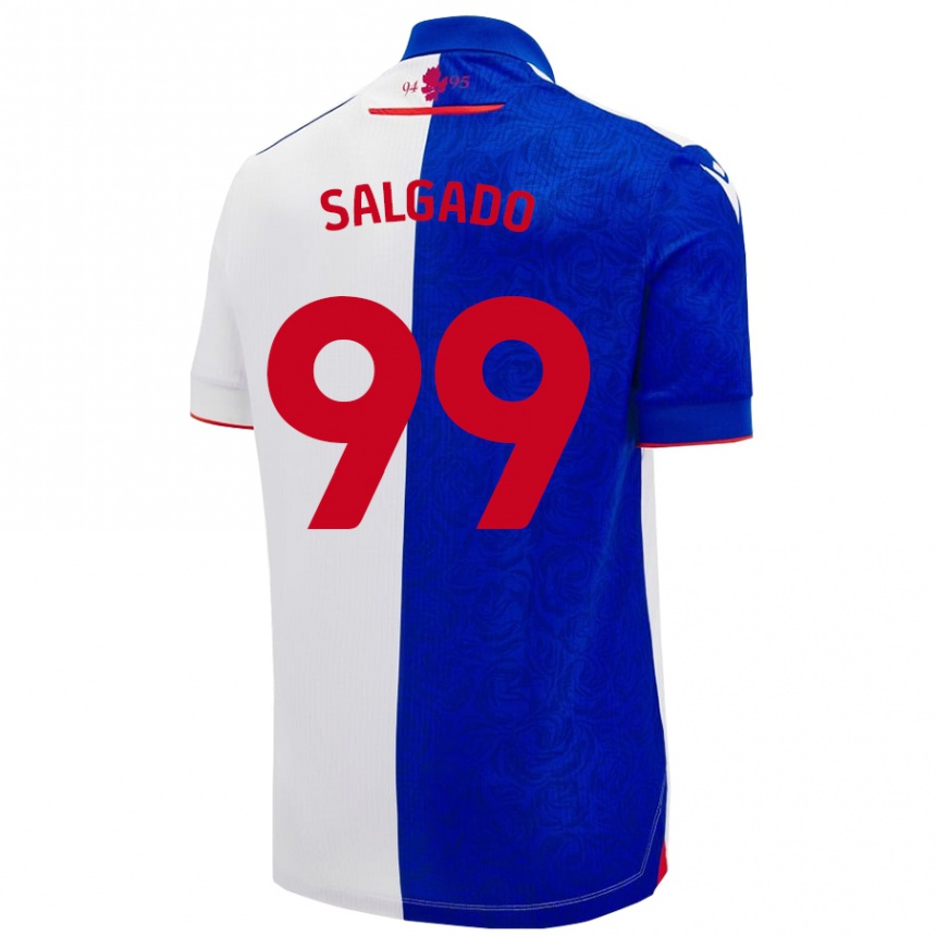 Men Football Shanell Salgado #99 Sky Blue White Home Jersey 2024/25 T-Shirt Uk