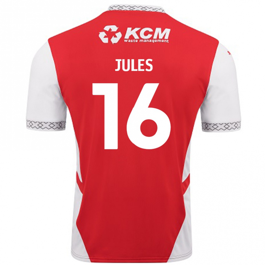 Men Football Zak Jules #16 Red White Home Jersey 2024/25 T-Shirt Uk