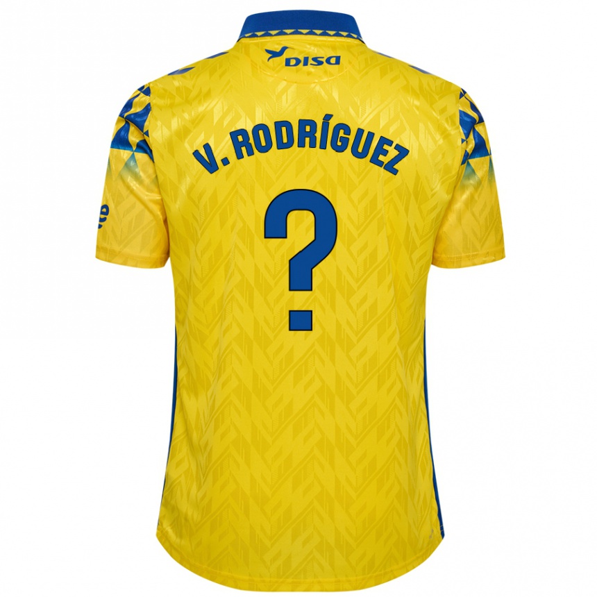 Men Football Carlos Vicente Rodríguez #0 Yellow Blue Home Jersey 2024/25 T-Shirt Uk