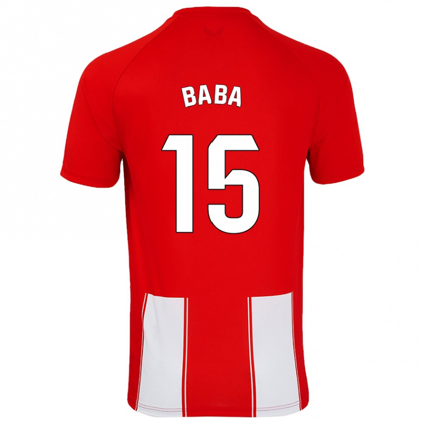 Men Football Iddrisu Baba #15 Red White Home Jersey 2024/25 T-Shirt Uk