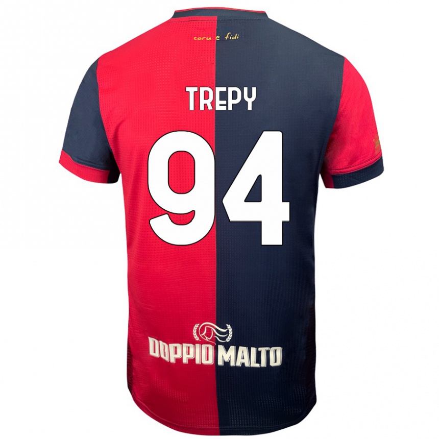 Men Football Yael Trepy #94 Red Darker Blue Home Jersey 2024/25 T-Shirt Uk