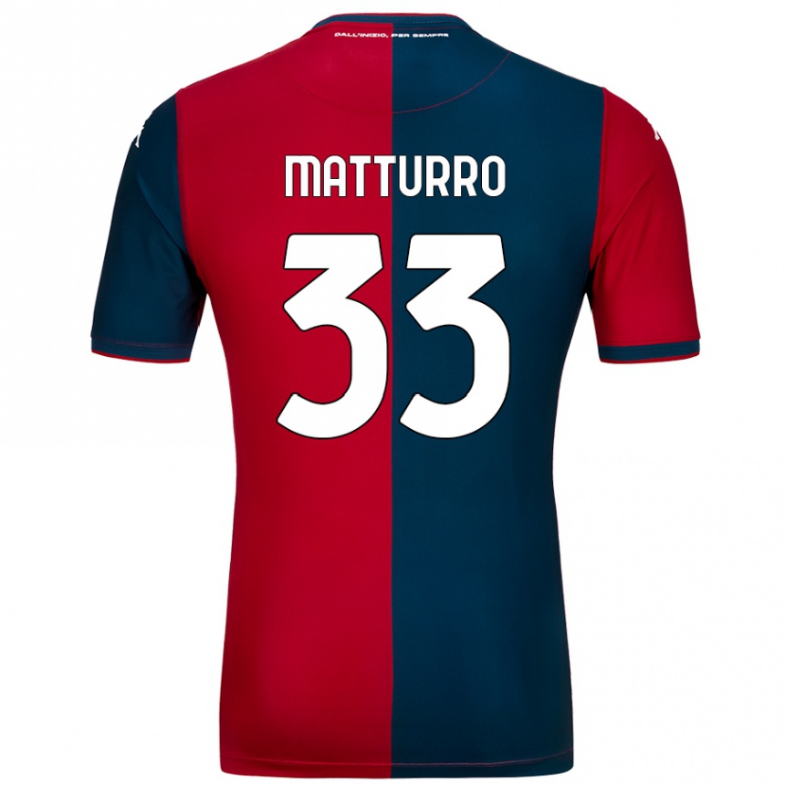 Men Football Alan Matturro #33 Red Dark Blue Home Jersey 2024/25 T-Shirt Uk