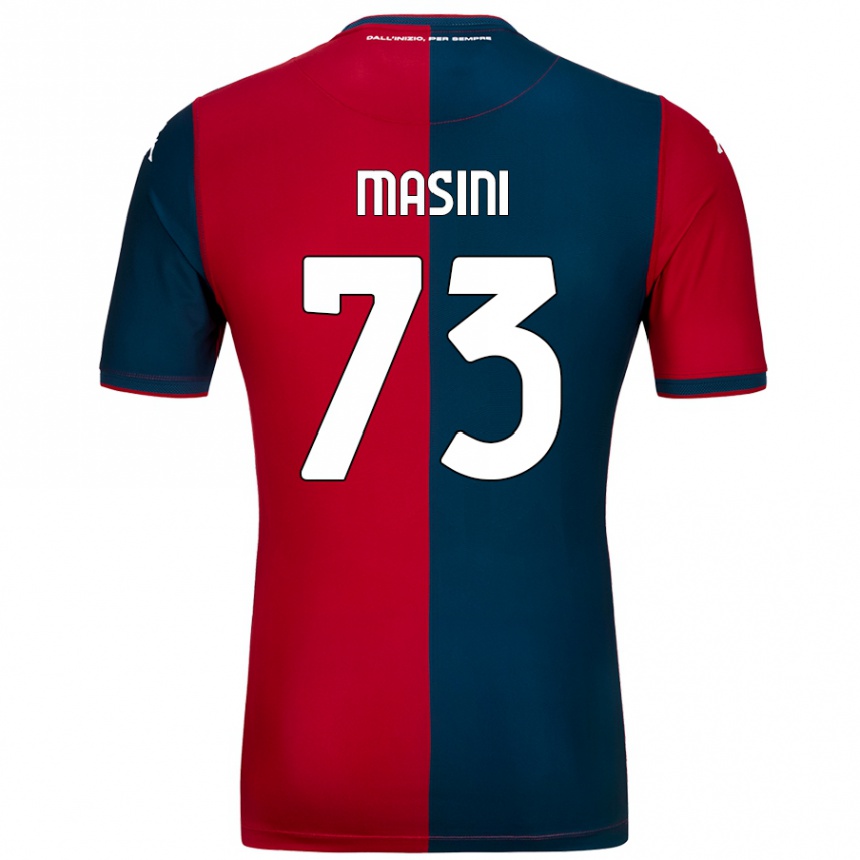 Men Football Patrizio Masini #73 Red Dark Blue Home Jersey 2024/25 T-Shirt Uk