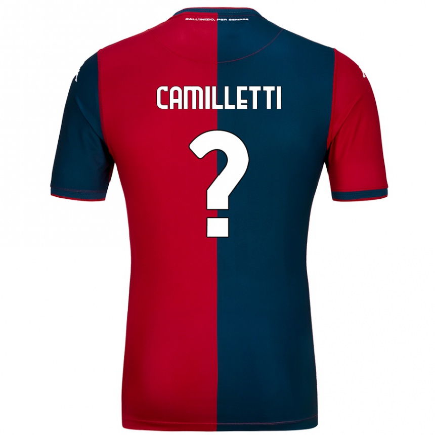 Men Football Giovanni Camilletti #0 Red Dark Blue Home Jersey 2024/25 T-Shirt Uk